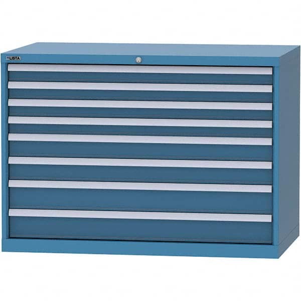 LISTA - 8 Drawer, 99 Compartment Bright Blue Steel Modular Storage Cabinet - Industrial Tool & Supply