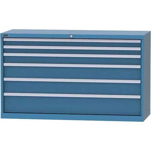 LISTA - 6 Drawer, 84 Compartment Bright Blue Steel Modular Storage Cabinet - Industrial Tool & Supply