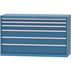 LISTA - 6 Drawer, 84 Compartment Bright Blue Steel Modular Storage Cabinet - Industrial Tool & Supply