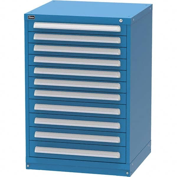 Vidmar - 11 Drawer Bright Blue Steel Modular Storage Cabinet - Industrial Tool & Supply