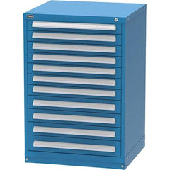 Vidmar - 11 Drawer Bright Blue Steel Modular Storage Cabinet - Industrial Tool & Supply