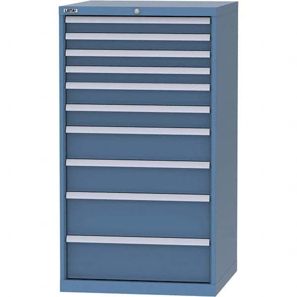 LISTA - 10 Drawer, 45 Compartment Bright Blue Steel Modular Storage Cabinet - Industrial Tool & Supply