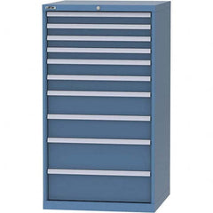 LISTA - 10 Drawer, 45 Compartment Bright Blue Steel Modular Storage Cabinet - Industrial Tool & Supply