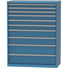 LISTA - 10 Drawer, 84 Compartment Bright Blue Steel Modular Storage Cabinet - Industrial Tool & Supply