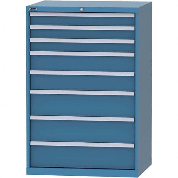 LISTA - 8 Drawer, 84 Compartment Bright Blue Steel Modular Storage Cabinet - Industrial Tool & Supply