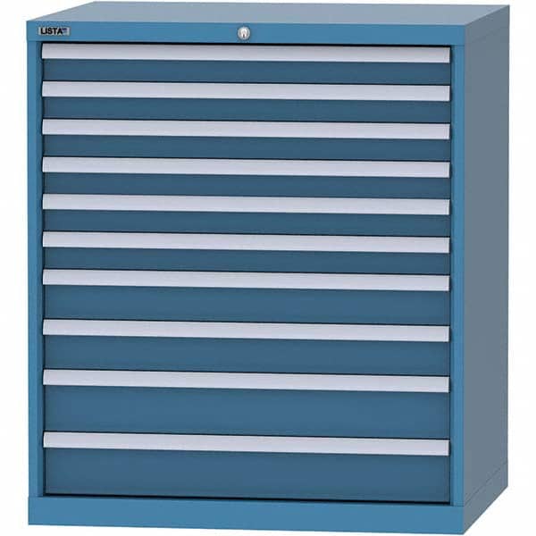 LISTA - 10 Drawer, 84 Compartment Bright Blue Steel Modular Storage Cabinet - Industrial Tool & Supply