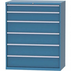 LISTA - 6 Drawer, 159 Compartment Bright Blue Steel Modular Storage Cabinet - Industrial Tool & Supply