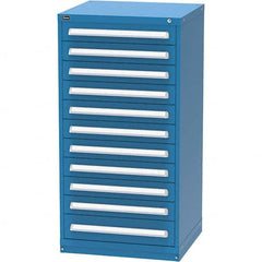 Vidmar - 11 Drawer, 124 Compartment Bright Blue Steel Modular Storage Cabinet - Industrial Tool & Supply