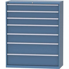 LISTA - 7 Drawer, 99 Compartment Bright Blue Steel Modular Storage Cabinet - Industrial Tool & Supply