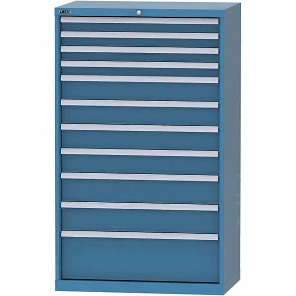 LISTA - 11 Drawer, 84 Compartment Bright Blue Steel Modular Storage Cabinet - Industrial Tool & Supply