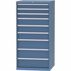 LISTA - 9 Drawer, 45 Compartment Bright Blue Steel Modular Storage Cabinet - Industrial Tool & Supply