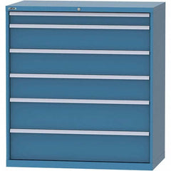 LISTA - 6 Drawer, 99 Compartment Bright Blue Steel Modular Storage Cabinet - Industrial Tool & Supply