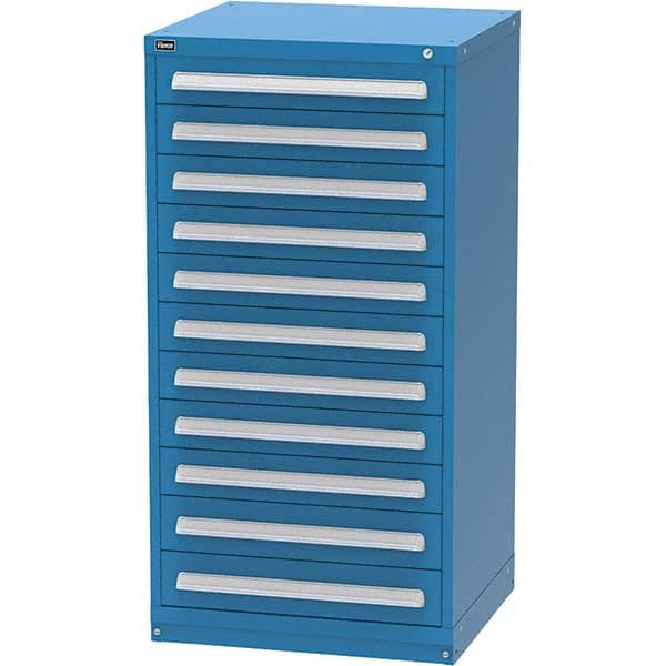 Vidmar - 11 Drawer, 344 Compartment Bright Blue Steel Modular Storage Cabinet - Industrial Tool & Supply