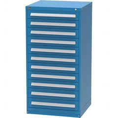 Vidmar - 11 Drawer, 344 Compartment Bright Blue Steel Modular Storage Cabinet - Industrial Tool & Supply