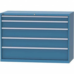 LISTA - 5 Drawer, 84 Compartment Bright Blue Steel Modular Storage Cabinet - Industrial Tool & Supply