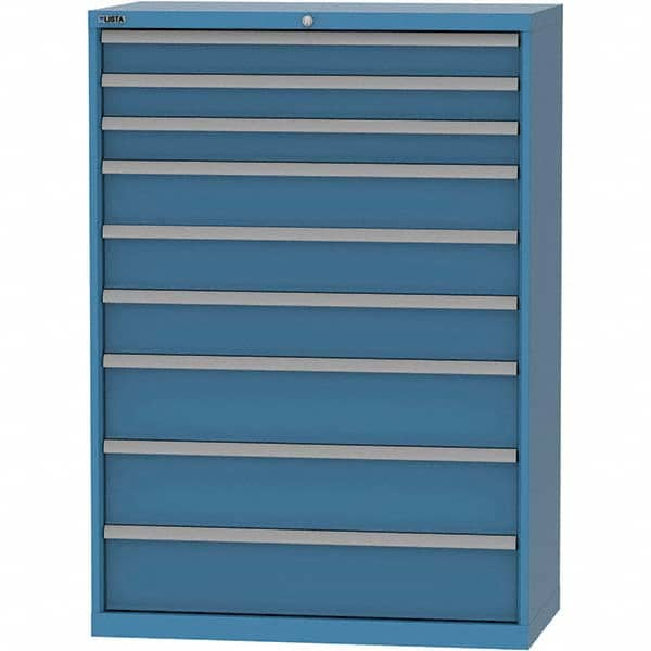 LISTA - 9 Drawer, 84 Compartment Bright Blue Steel Modular Storage Cabinet - Industrial Tool & Supply