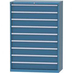 LISTA - 9 Drawer, 84 Compartment Bright Blue Steel Modular Storage Cabinet - Industrial Tool & Supply