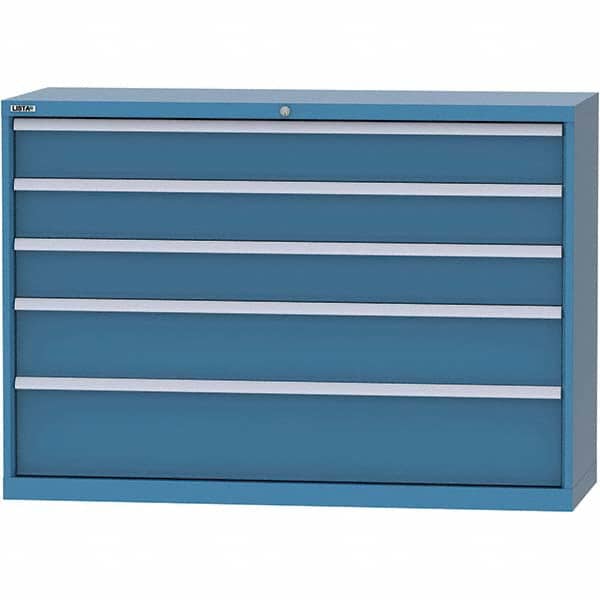 LISTA - 5 Drawer, 84 Compartment Bright Blue Steel Modular Storage Cabinet - Industrial Tool & Supply