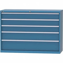 LISTA - 5 Drawer, 84 Compartment Bright Blue Steel Modular Storage Cabinet - Industrial Tool & Supply