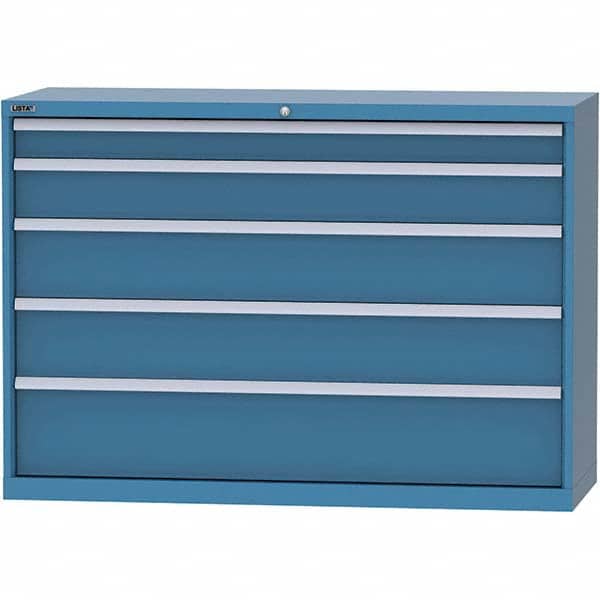 LISTA - 5 Drawer, 84 Compartment Bright Blue Steel Modular Storage Cabinet - Industrial Tool & Supply