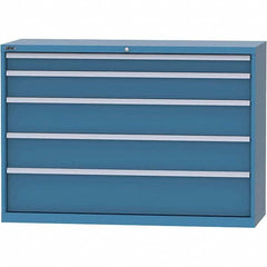 LISTA - 5 Drawer, 84 Compartment Bright Blue Steel Modular Storage Cabinet - Industrial Tool & Supply