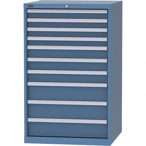 LISTA - 10 Drawer, 45 Compartment Bright Blue Steel Modular Storage Cabinet - Industrial Tool & Supply