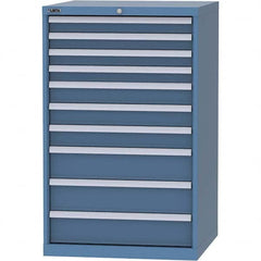 LISTA - 10 Drawer, 45 Compartment Bright Blue Steel Modular Storage Cabinet - Industrial Tool & Supply