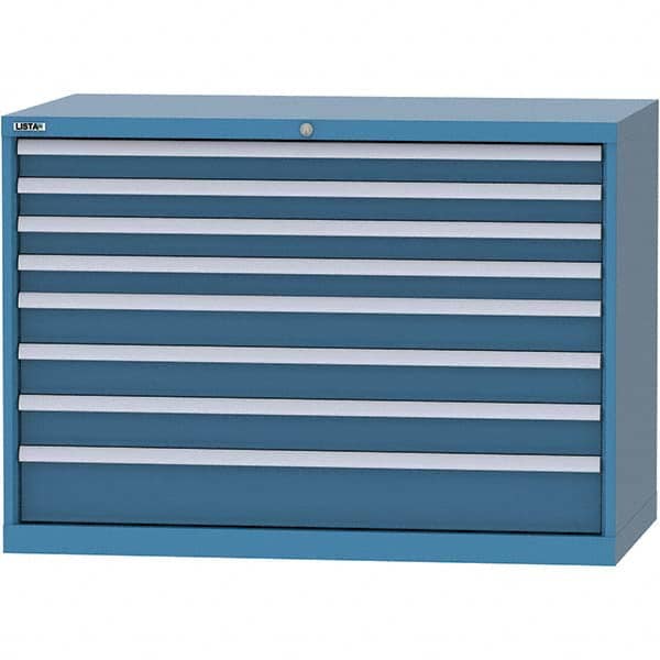 LISTA - 8 Drawer, 99 Compartment Bright Blue Steel Modular Storage Cabinet - Industrial Tool & Supply