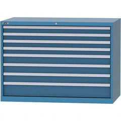LISTA - 8 Drawer, 99 Compartment Bright Blue Steel Modular Storage Cabinet - Industrial Tool & Supply