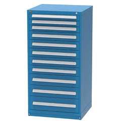 Vidmar - 11 Drawer, 344 Compartment Bright Blue Steel Modular Storage Cabinet - Industrial Tool & Supply