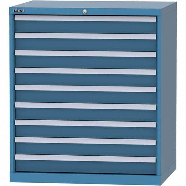 LISTA - 9 Drawer, 84 Compartment Bright Blue Steel Modular Storage Cabinet - Industrial Tool & Supply