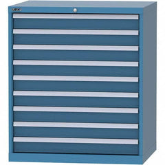 LISTA - 9 Drawer, 84 Compartment Bright Blue Steel Modular Storage Cabinet - Industrial Tool & Supply