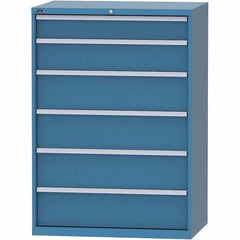 LISTA - 6 Drawer, 99 Compartment Bright Blue Steel Modular Storage Cabinet - Industrial Tool & Supply