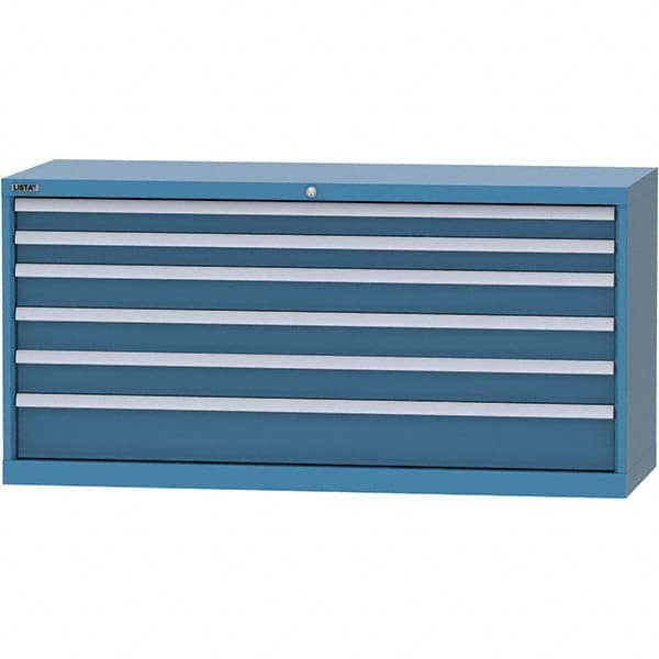 LISTA - 6 Drawer, 84 Compartment Bright Blue Steel Modular Storage Cabinet - Industrial Tool & Supply