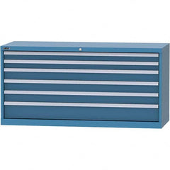 LISTA - 6 Drawer, 84 Compartment Bright Blue Steel Modular Storage Cabinet - Industrial Tool & Supply