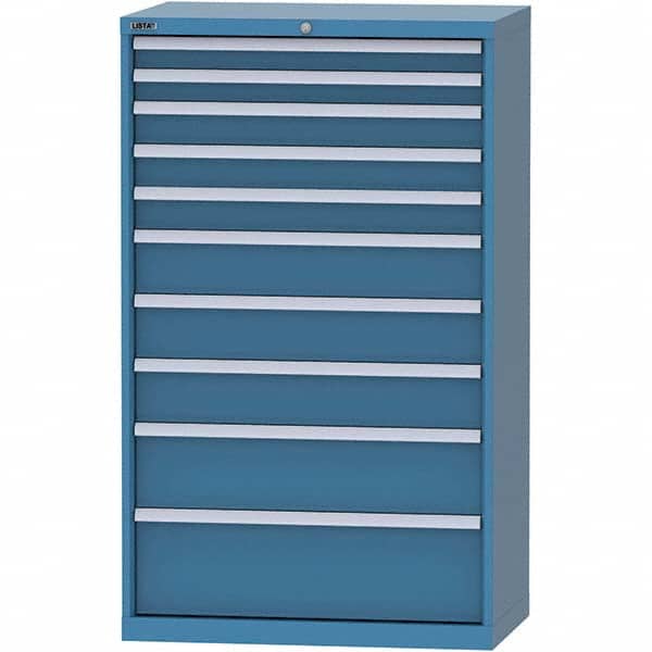 LISTA - 10 Drawer, 84 Compartment Bright Blue Steel Modular Storage Cabinet - Industrial Tool & Supply