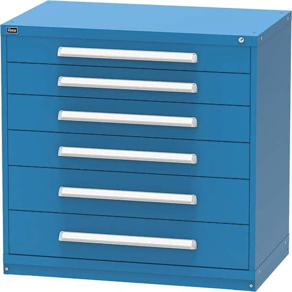 Vidmar - 6 Drawer, 45 Compartment Bright Blue Steel Modular Storage Cabinet - Industrial Tool & Supply