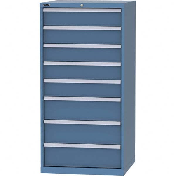 LISTA - 8 Drawer, 45 Compartment Bright Blue Steel Modular Storage Cabinet - Industrial Tool & Supply