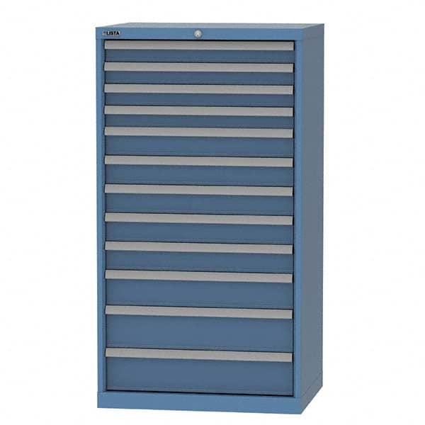 LISTA - 12 Drawer, 124 Compartment Bright Blue Steel Modular Storage Cabinet - Industrial Tool & Supply