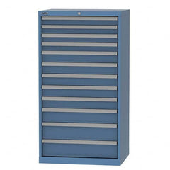 LISTA - 12 Drawer, 124 Compartment Bright Blue Steel Modular Storage Cabinet - Industrial Tool & Supply