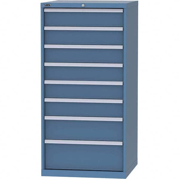 LISTA - 8 Drawer, 45 Compartment Bright Blue Steel Modular Storage Cabinet - Industrial Tool & Supply