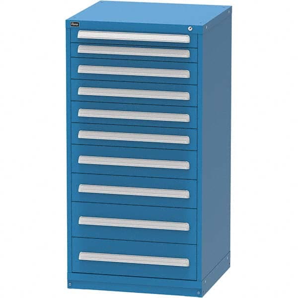 Vidmar - 10 Drawer Bright Blue Steel Modular Storage Cabinet - Industrial Tool & Supply