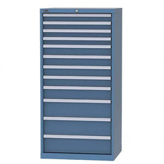 LISTA - 11 Drawer, 93 Compartment Bright Blue Steel Modular Storage Cabinet - Industrial Tool & Supply