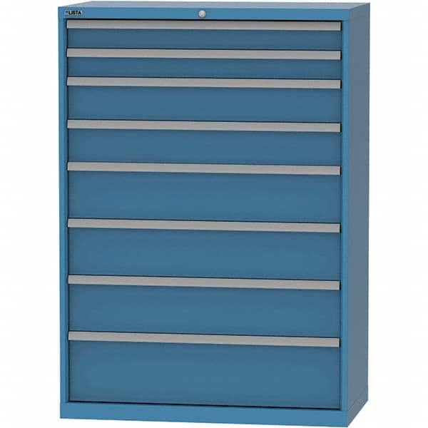 LISTA - 8 Drawer, 84 Compartment Bright Blue Steel Modular Storage Cabinet - Industrial Tool & Supply