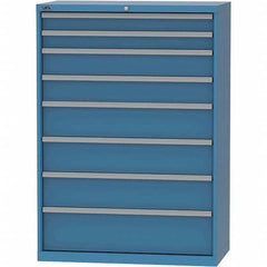 LISTA - 8 Drawer, 84 Compartment Bright Blue Steel Modular Storage Cabinet - Industrial Tool & Supply