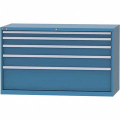 LISTA - 5 Drawer, 84 Compartment Bright Blue Steel Modular Storage Cabinet - Industrial Tool & Supply