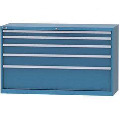 LISTA - 5 Drawer, 84 Compartment Bright Blue Steel Modular Storage Cabinet - Industrial Tool & Supply