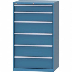 LISTA - 6 Drawer, 84 Compartment Bright Blue Steel Modular Storage Cabinet - Industrial Tool & Supply