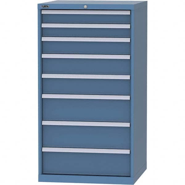 LISTA - 8 Drawer, 45 Compartment Bright Blue Steel Modular Storage Cabinet - Industrial Tool & Supply