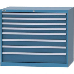 LISTA - 8 Drawer, 99 Compartment Bright Blue Steel Modular Storage Cabinet - Industrial Tool & Supply